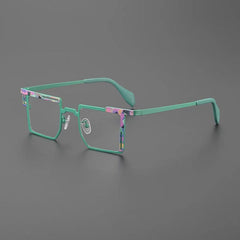 Nigel Retro Titanium Glasses Frame Rectangle Frames Southood Green 