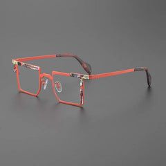 Nigel Retro Titanium Glasses Frame Rectangle Frames Southood Red 