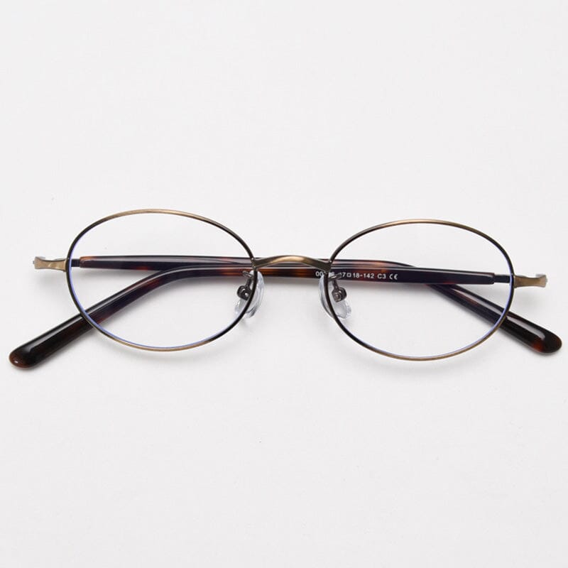 Nikki Vintage Oval Eyeglasses Frame Browline Frames Southood Bronze 