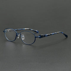 Noah Acetate Alloy Glasses Frame Oval Frames Southood Blue 