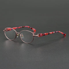 Noah Acetate Alloy Glasses Frame Oval Frames Southood Rose Gold 