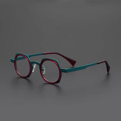Nolan Acetate Alloy Glasses Frame Oval Frames Southood Green Red 