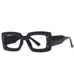Norma Luxury Designer Vintage Square Glasses Frame Rectangle Frames Southood C1 black clear 