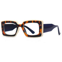 Norma Luxury Designer Vintage Square Glasses Frame Rectangle Frames Southood C7 Leopard blue 
