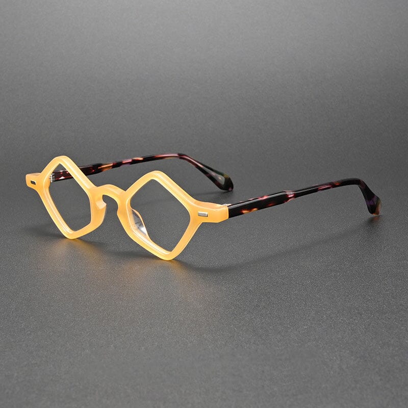 Norrie Vintage Acetate Glasses Frame Geometric Frames Southood Orange Leopard 
