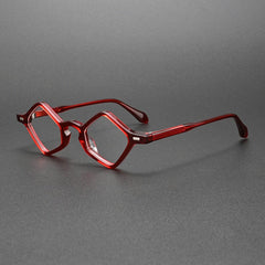 Norrie Vintage Acetate Glasses Frame Geometric Frames Southood Red 