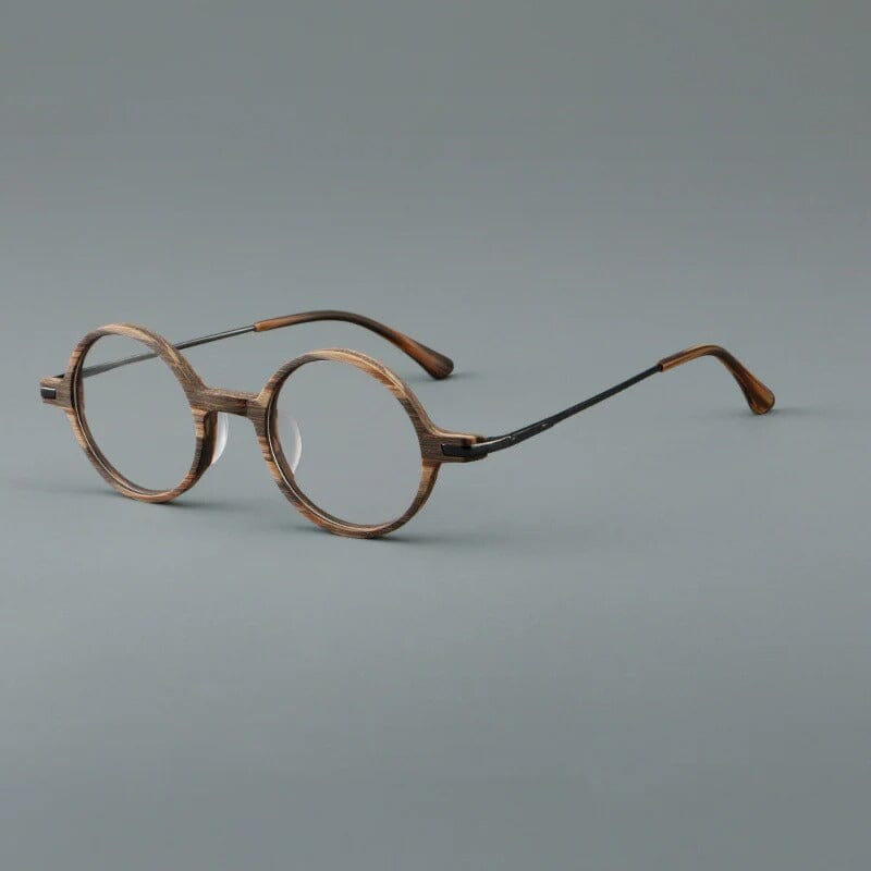 Novak Retro Round Acetate Optical Glasses Frame Round Frames Southood Wood Grain 