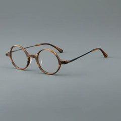 Novak Retro Round Acetate Optical Glasses Frame Round Frames Southood Wood Grain 