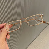 Novia Vitnage Rhinestone Eye wear Rectangle Frames MON 