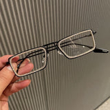 Novia Vitnage Rhinestone Eye wear Rectangle Frames MON Black clear 