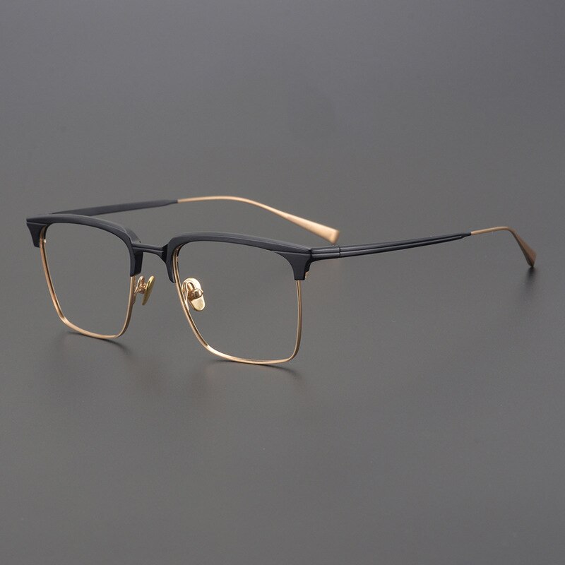Oates Titanium Glasses Frame Rectangle Frames Southood GoldBlack 