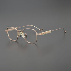 Obadiah Titanium Rectangle Glasses Frame Rectangle Frames Southood Rose Gold 