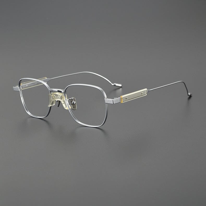 Obadiah Titanium Rectangle Glasses Frame Rectangle Frames Southood Silver 