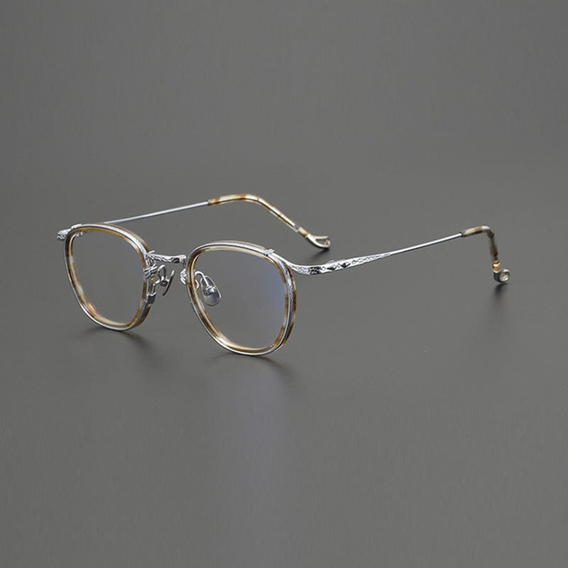 Oda Premium Series Vintage Glasses Frame Oval Frames Southood Leopard Silver 