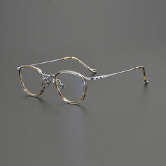 Oda Premium Series Vintage Glasses Frame Round Frames Southood Leopard Silver 