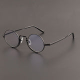 Odam Retro Round Titanium Glasses Frame Round Frames Southood Black 