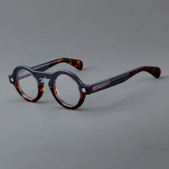 Odo Acetate Round Retro Glasses Frame Round Frames Southood Grey leopard 