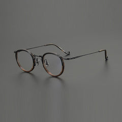 Oja Premium Series Vintage Glasses Frame Round Frames Southood Leopard Coffe 