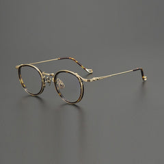 Oja Premium Series Vintage Glasses Frame Round Frames Southood Leopard Gold 