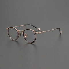 Oja Premium Series Vintage Glasses Frame Round Frames Southood Leopard Pink 