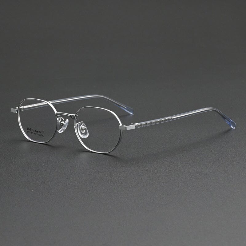 Olmo Retro Titanium Eyeglasses Frame Oval Frames Southood Silver 
