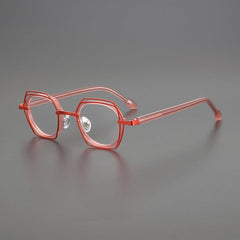 Omar Titanium Acetate Glasses Frame Round Frames Southood Red 