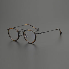 Ona Premium Series Vintage Glasses Frame Round Frames Southood Leopard Black 