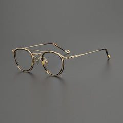 Ona Premium Series Vintage Glasses Frame Round Frames Southood Leopard Gold 