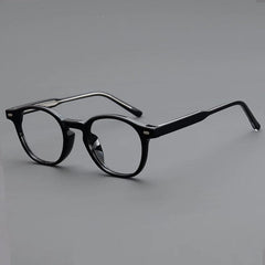 Ons Vintage TR90 Eyeglasses Frame Round Frames Southood Bright Black 
