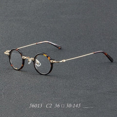 Orita Small Punk Round Glasses Frame Round Frames Southood C2LeopardGold 