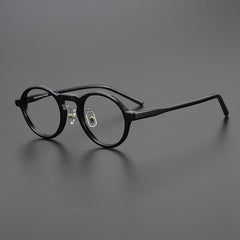 Osrid Vintage Acetate Eyeglasses Frame Round Frames Southood Black 