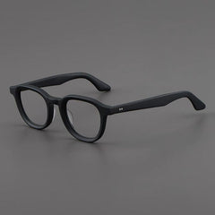 Oswald Vintage Designer Acetate Glasses Frame Oval Frames Southood Matte Black 