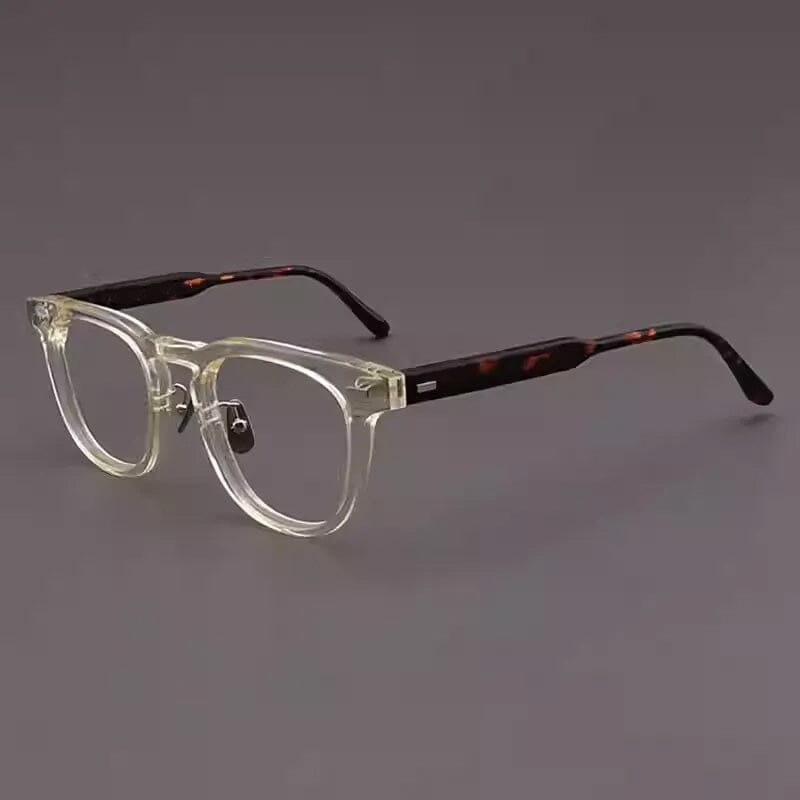 Oswald Vintage Designer Acetate Glasses Frame Oval Frames Southood Yellow Leopard 