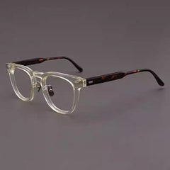 Oswald Vintage Designer Acetate Glasses Frame Oval Frames Southood Yellow Leopard 
