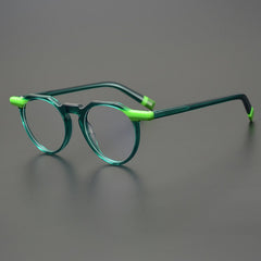 Oswald Vintage Designer Acetate Glasses Frame Round Frames Southood Green 