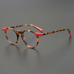 Oswald Vintage Designer Acetate Glasses Frame Round Frames Southood Red Tortoise 