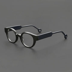 Ozlem Retro Acetate Glasses Frame Oval Frames Southood Black Blue 