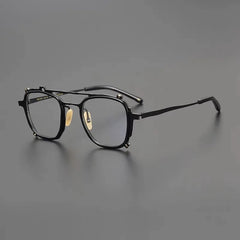 Ozuru Pilot Titanium Glasses Frame Aviator Frames Southood Black 