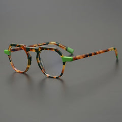 Ozzie Vintage Acetate Glasses Frame Geometric Frames Southood Green Tortoise 