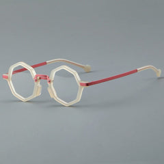 Paco Retro Acetate Glasses Frame Geometric Frames Southood Yellow Pink 