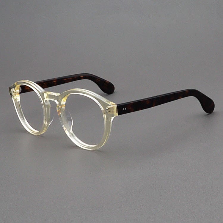 Paco Retro Acetate Glasses Frame Oval Frames Southood Yellow Leopard A 