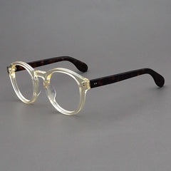 Paco Retro Acetate Glasses Frame Oval Frames Southood Yellow Leopard A 