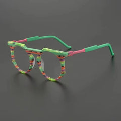 Paelor Retro Round Acetate Glasses Frame Round Frames Southood Green 