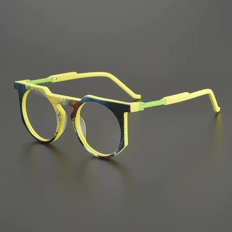 Paelor Retro Round Acetate Glasses Frame Round Frames Southood Yellow 