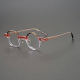 Paola Vintage Acetate Glasses Frame Geometric Frames Southood Brown-pink 