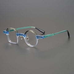 Paola Vintage Acetate Glasses Frame Geometric Frames Southood Gray-light blue 