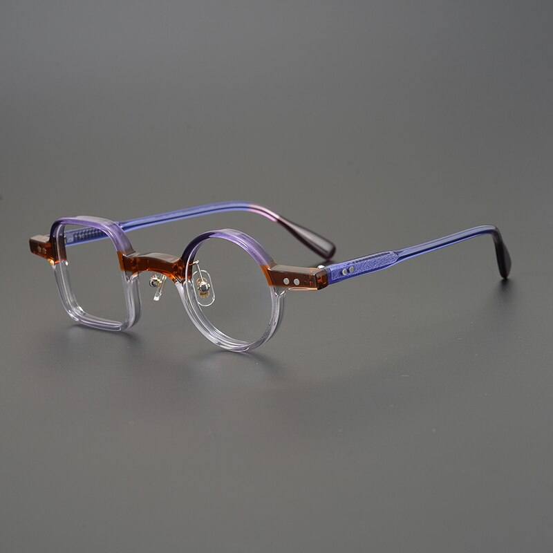 Paola Vintage Acetate Glasses Frame Geometric Frames Southood Purple-brown 