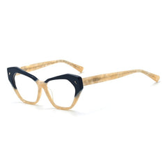 Paolini Vintage Acetate Glasses Frames Cat Eye Frames Southood Dark Blue Brown 