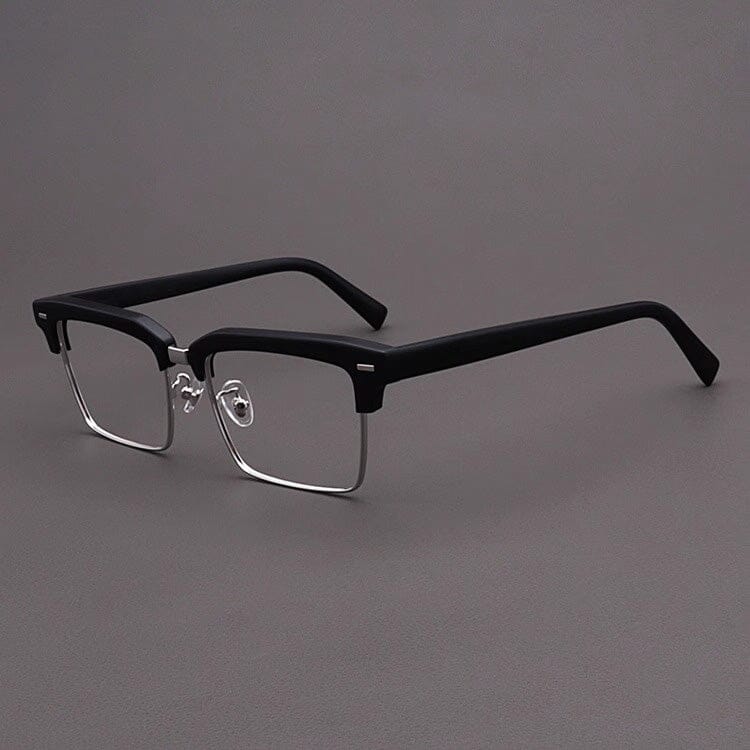 Parnell Vintage Square Acetate Glasses Frame Rectangle Frames Southood Matte Black 