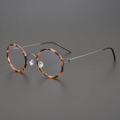 Patten Round Glasses Frame Round Frames Southood Gun leopard 